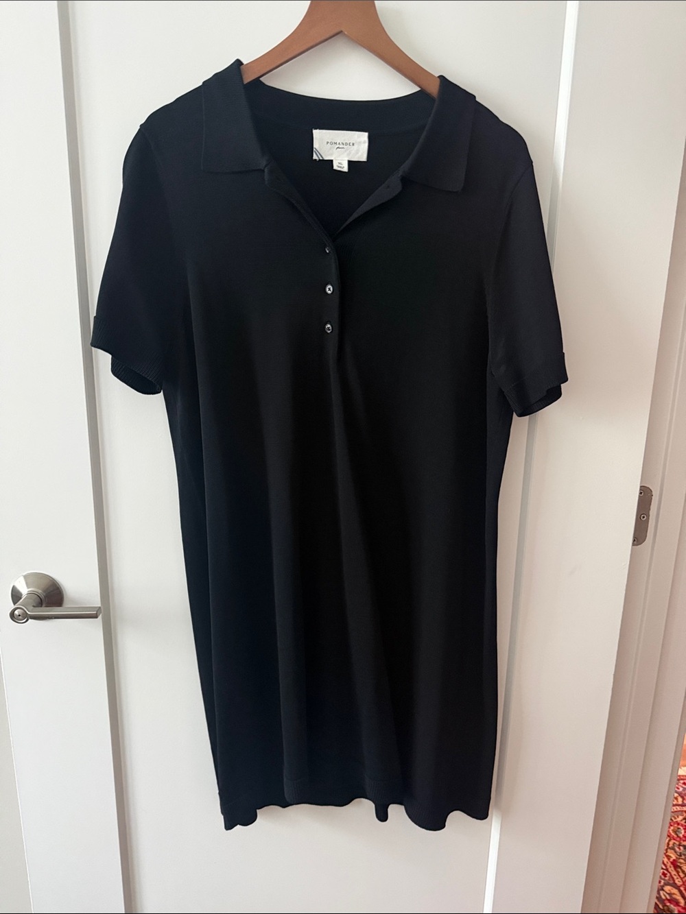 Pomander Place Black Short-Sleeve Polo Shirtdress
